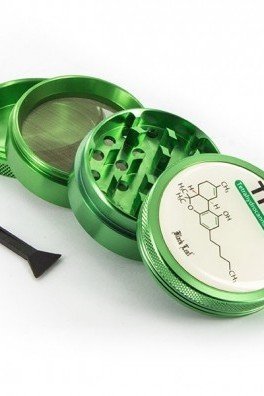 Black Leaf THC Grinder in Metallo